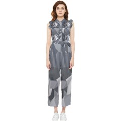 Gray Mountain Illustration Grey Mountain Digital Women s Frill Top Chiffon Jumpsuit by Cendanart