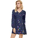 Retro Games Tiered Long Sleeve Mini Dress View1