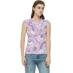 Beautiful Cute Animals Pattern Pink Women s Raglan Cap Sleeve T-shirt by Grandong