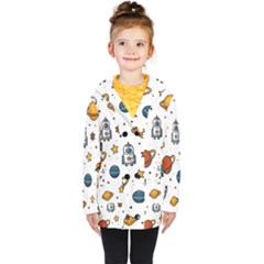 Set Cartoon Symbol Pattern Kids  Double Breasted Button Coat by Bedest