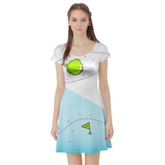 Astronaut Spaceship Short Sleeve Skater Dress by Bedest