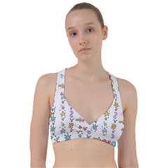 Doodles Border Letter Ornament Sweetheart Sports Bra by Bedest