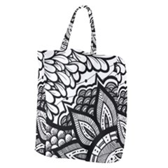 Flower Mandala Pattern Doodle Giant Grocery Tote by Bedest