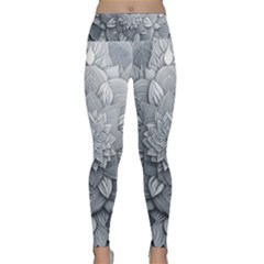 Flower Ornament Graphic Ornate Lightweight Velour Classic Yoga Leggings by Bedest