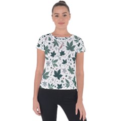 Leaves Nature Bloom Short Sleeve Sports Top  by Bedest