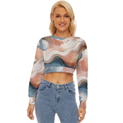 Abstract Pastel Waves Organic Lightweight Long Sleeve Sweatshirt by Grandong