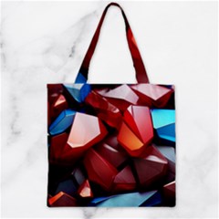 Jewelry Gemstones Zipper Grocery Tote Bag by Grandong