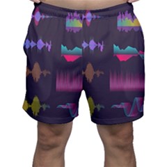 Colorful Sound Wave Set Men s Shorts by Bedest