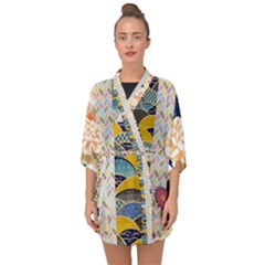 Japanese Style Tiger Chinese Luck Colorful Half Sleeve Chiffon Kimono by CoolDesigns