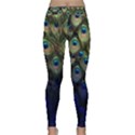 Elegant Peacock Blue Pattern Classic Yoga Leggings View1