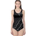 Black Amoeba Cut-Out One Piece Swimsuit View1