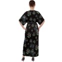 Marijuana Vintage Black Marijuana Leaves V-Neck Boho Style Maxi Dress View2