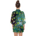 Galaxy Space Aquamarine Marijuana Leaves Half Sleeve Chiffon Kimono View2