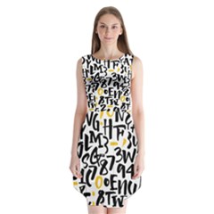 Letters Pattern Sleeveless Chiffon Dress   by Bedest