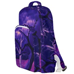 Forest Night Sky Clouds Mystical Double Compartment Backpack by Bedest