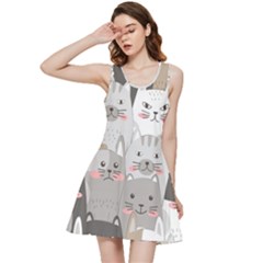 Cute Cats Seamless Pattern Inside Out Racerback Dress by Bedest