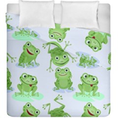 Cute Green Frogs Seamless Pattern Duvet Cover Double Side (king Size) by Bedest