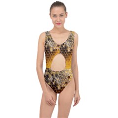 Honeycomb With Bees Center Cut Out Swimsuit by Bedest