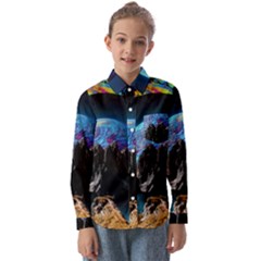 Aesthetic Psychedelic Drawings Art Acid Space Kids  Long Sleeve Shirt by Cendanart