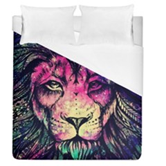 Psychedelic Lion Duvet Cover (queen Size) by Cendanart