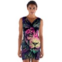 Psychedelic Lion Wrap Front Bodycon Dress View1