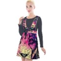 Psychedelic Lion Plunge Pinafore Velour Dress View1