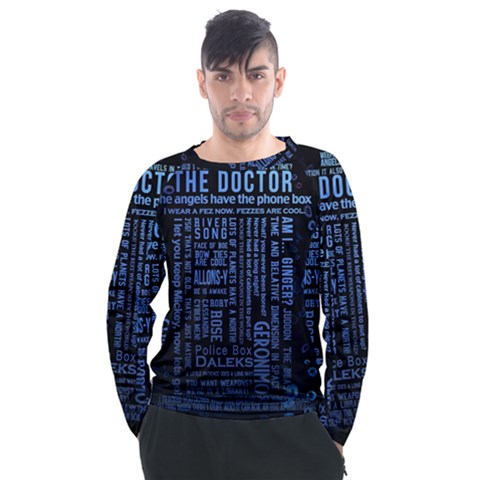 Doctor Who Tardis Men s Long Sleeve Raglan T-shirt by Cendanart