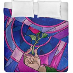 Enchanted Rose Stained Glass Duvet Cover Double Side (king Size) by Cendanart