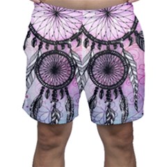 Dream Catcher Art Feathers Pink Men s Shorts by Bedest