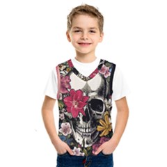 Skull Flowers American Native Dream Catcher Legend Kids  Basketball Tank Top by Bedest