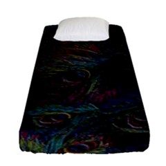 Peacock Feather Paradise Fitted Sheet (single Size) by Cendanart