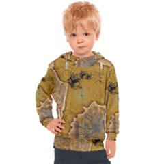 Vintage Map Of The World Continent Kids  Hooded Pullover by Proyonanggan