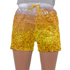 Liquid Bubble Drink Beer With Foam Texture Sleepwear Shorts by Cemarart