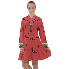 Watermelon Lock Love All Frills Chiffon Dress by Cemarart