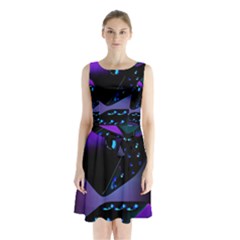 3d Love Ludo Game Sleeveless Waist Tie Chiffon Dress by Cemarart