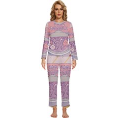 Ramen Kawaii Aesthetic Pink Womens  Long Sleeve Lightweight Pajamas Set by Cemarart