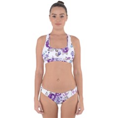 Flower-floral-design-paper-pattern-purple-watercolor-flowers-vector-material-90d2d381fc90ea7e9bf8355 Cross Back Hipster Bikini Set by saad11