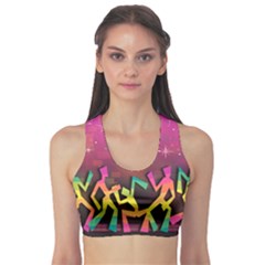 Dancing Colorful Disco Fitness Sports Bra by Bajindul