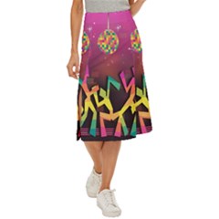 Dancing Colorful Disco Midi Panel Skirt by Bajindul