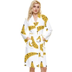 Banana Fruit Yellow Summer Long Sleeve Velvet Robe by Mariart