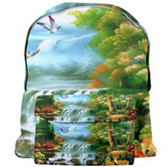 Paradise Forest Painting Bird Deer Waterfalls Giant Full Print Backpack by Ndabl3x