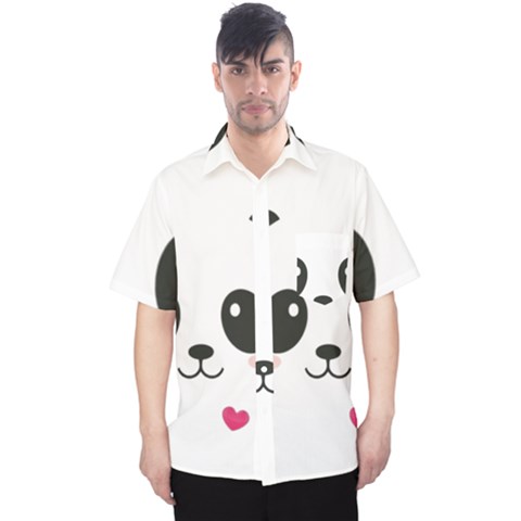 Cute Panda Love Animal Men s Hawaii Shirt by Ndabl3x