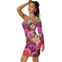 Flowers Colorful Garden Nature Long Sleeve One Shoulder Mini Dress View2