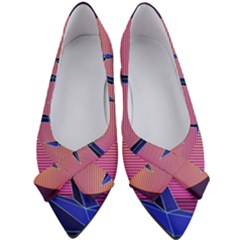 Abstract 3d Art Holiday Island Palm Tree Pink Purple Summer Sunset Water Women s Bow Heels by Cemarart