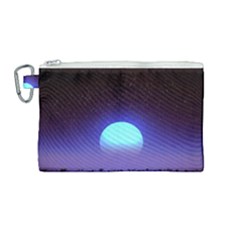 Sunset Colorful Nature Night Purple Star Canvas Cosmetic Bag (medium) by Cemarart