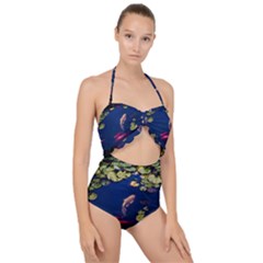 Koi Fish Carp Scallop Top Cut Out Swimsuit by Cemarart