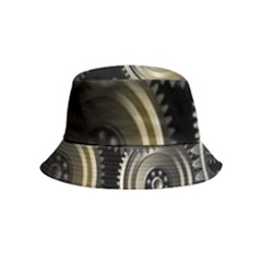 Abstract Style Gears Gold Silver Inside Out Bucket Hat (kids) by Cemarart