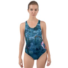 Fish Koi Carp Cut-out Back One Piece Swimsuit by Cemarart