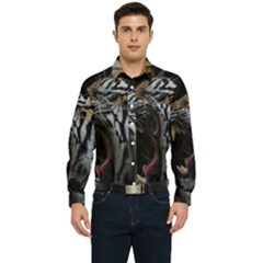 Angry Tiger Roar Men s Long Sleeve Pocket Shirt 