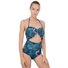 Fish Koi Carp Scallop Top Cut Out Swimsuit by Cemarart